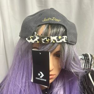 AUTHENTIC Just Don x Converse REAL LEATHER BLACK BRIM leopard style hat